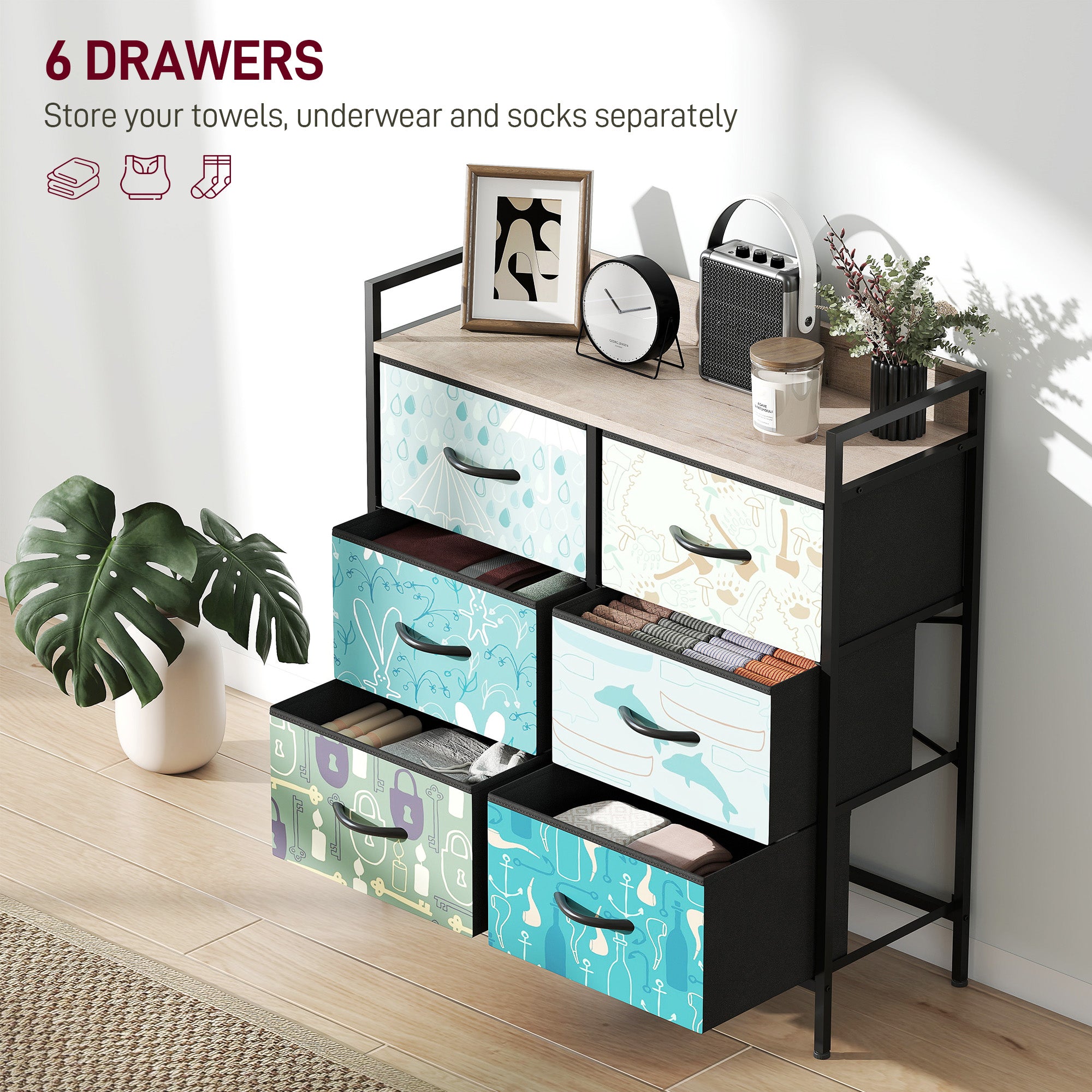 6-Drawer Chest of Drawers - Blue