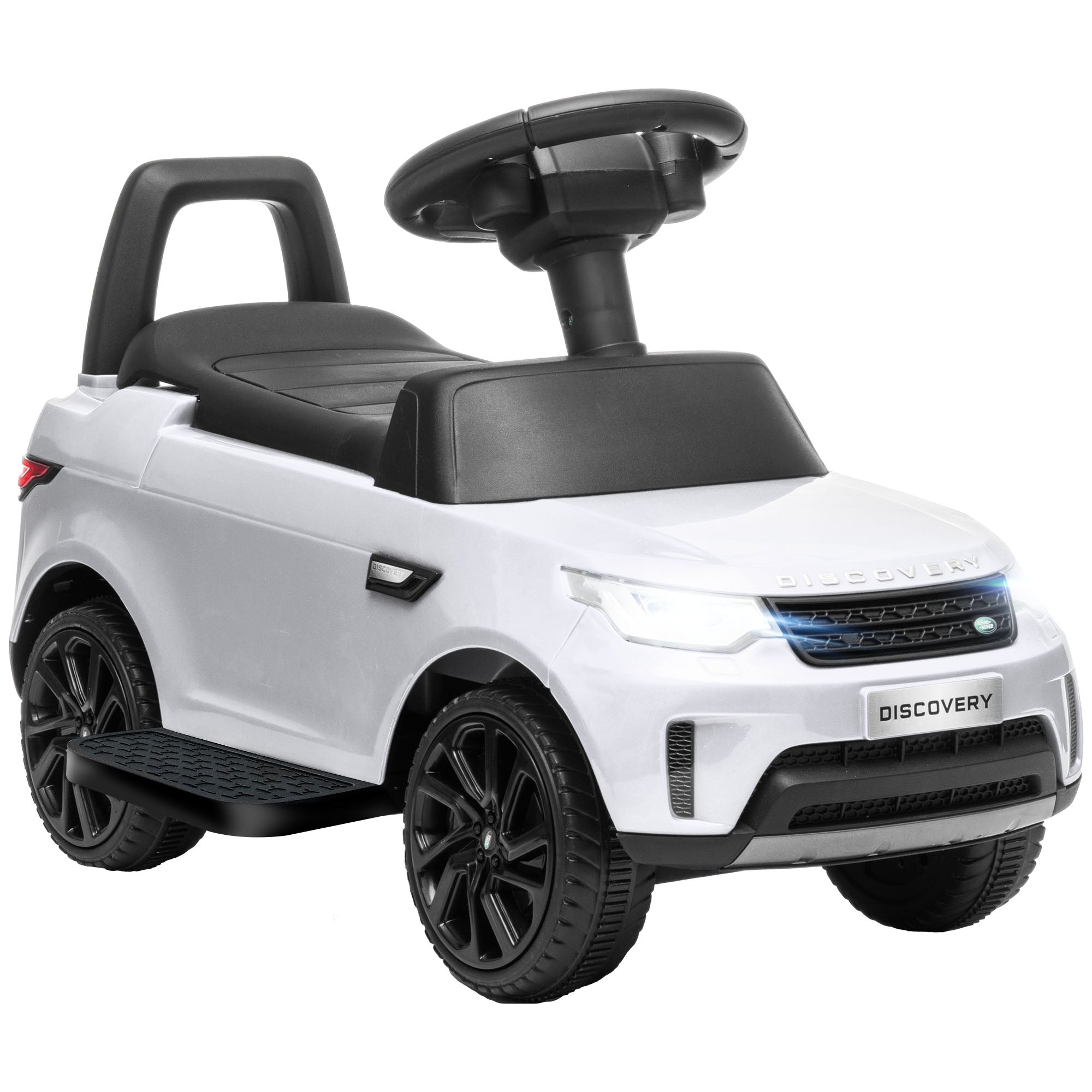 2 in 1 Land Rover Licensed 6V Kids Electric Ride On Car Sliding Car w/ Headlights Music, for 18-60 Months White