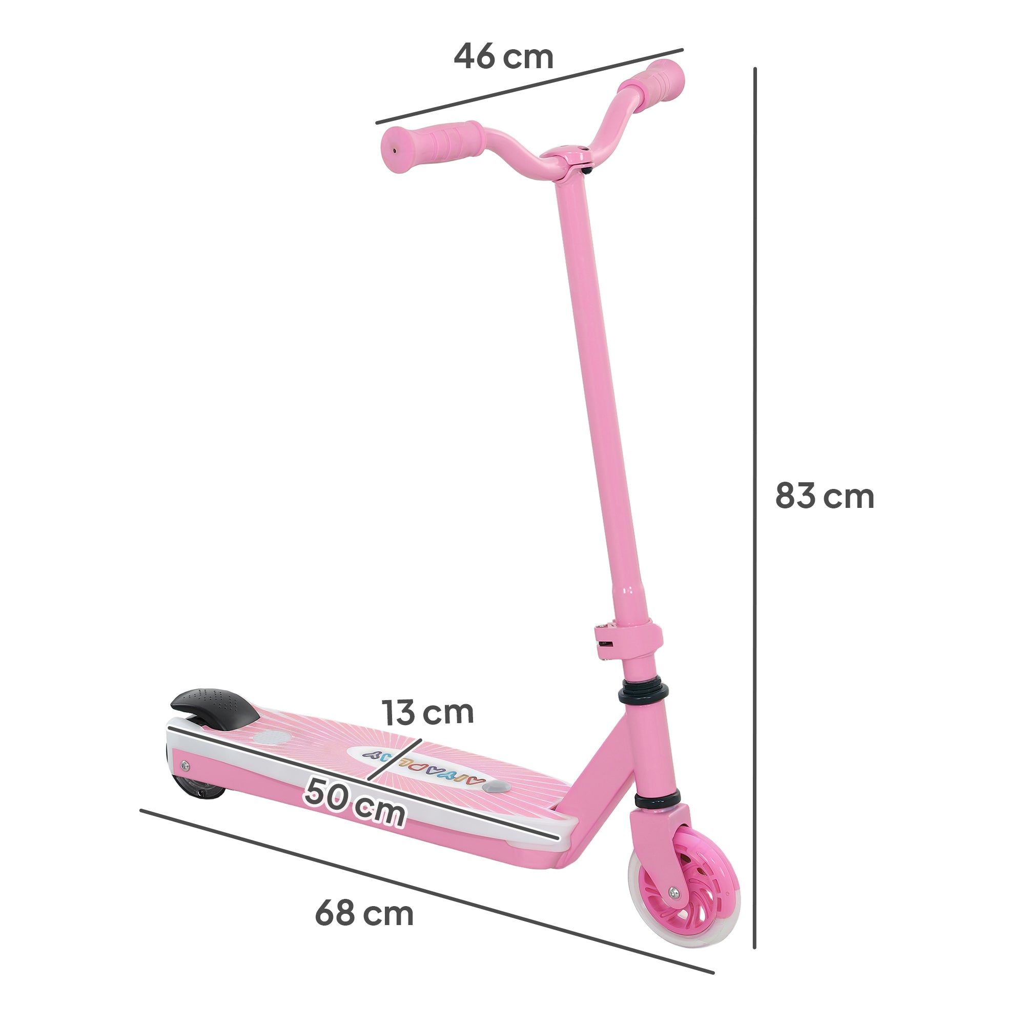 Electric Scooter for Kids Ages 4-7, with Auxiliary Rear Wheels, Flashing LED Light and Electric Brake, Kids Electric Scooter for Boys Girls, 6 KM/H & 8 KM, Pink