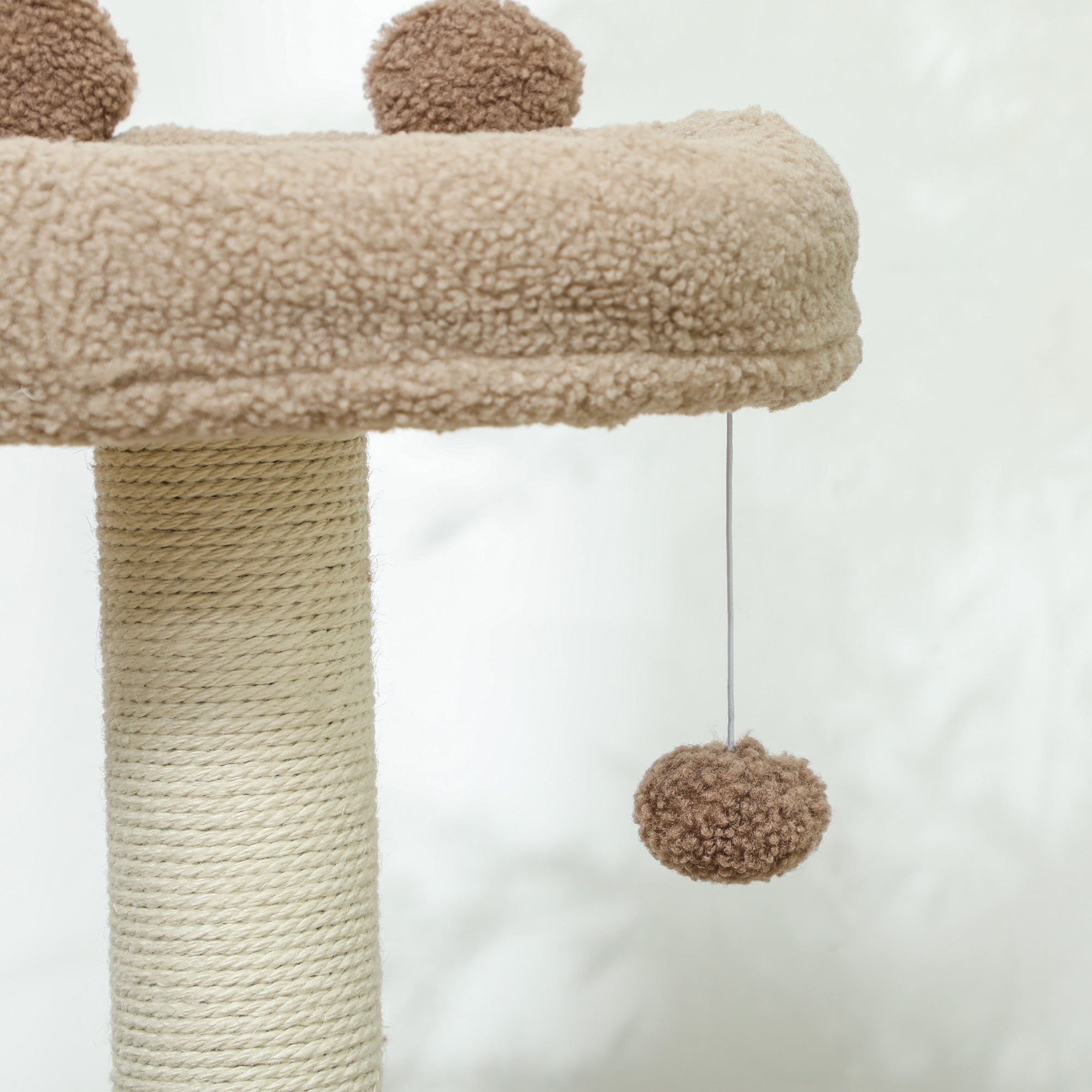 Cat Tee for Indoor Cats, 88cm Cat Tower with Sisal Scratching Post, Hanging Ball, Large Cat Perch, Stairs, Brown