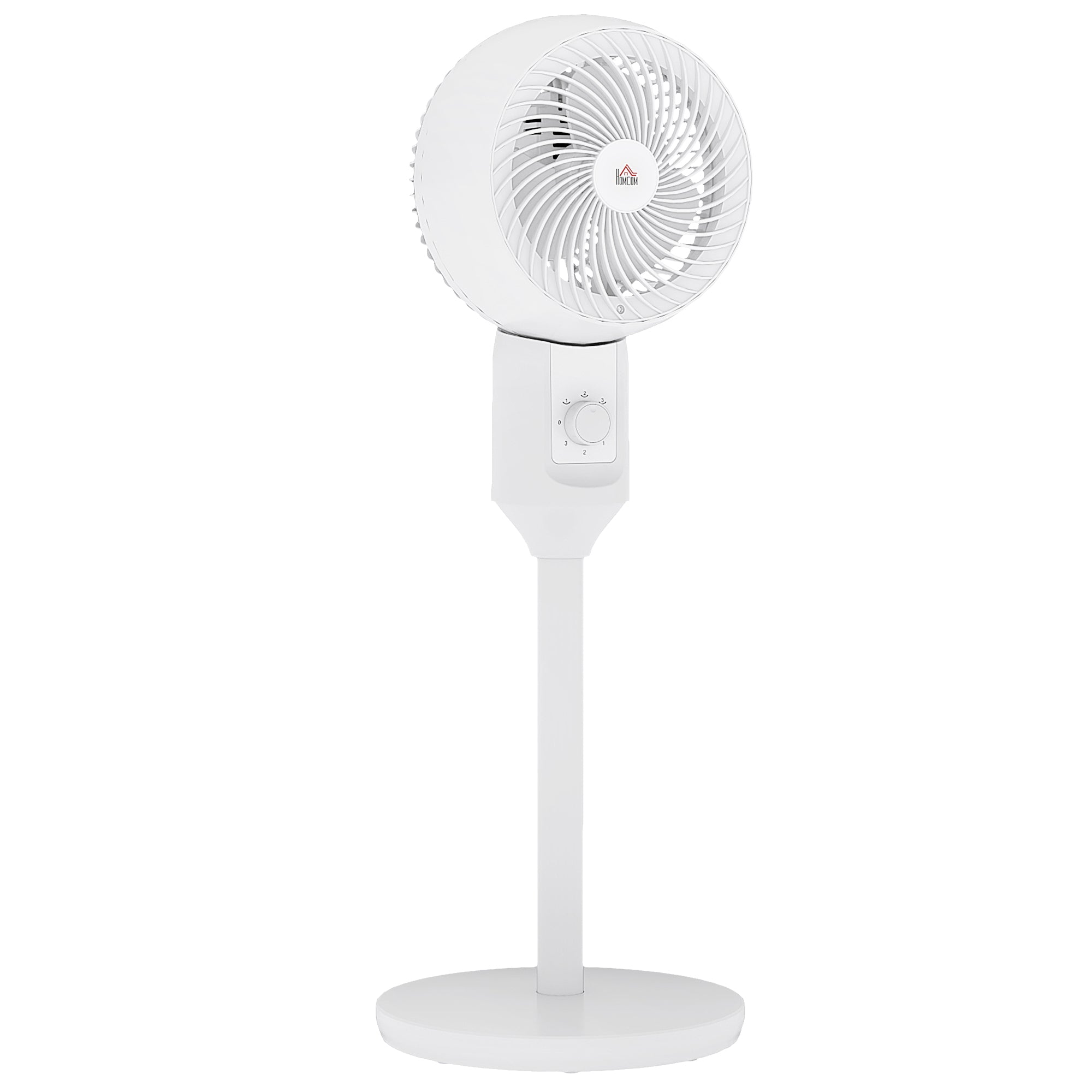 9'' Air Circulator Fan with 3 Speeds, 70° Oscillation & 90° Tilt, Carry Handle - White