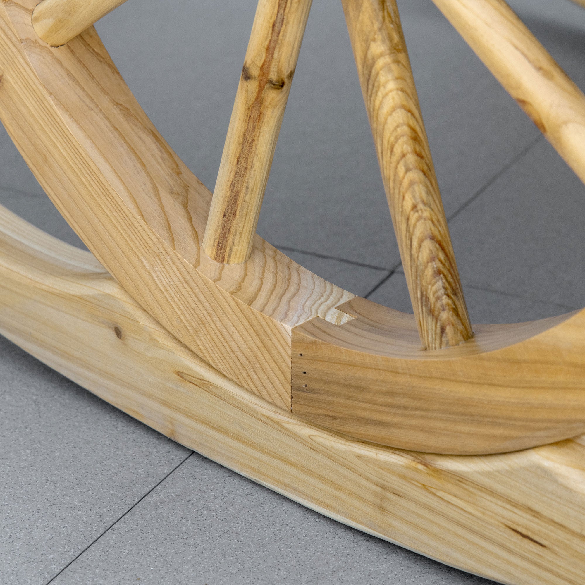 Wooden Adirondack Rocking Chair Outdoor Reclining Armchair - Natural