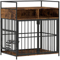 Dog Crate Furniture, Dog Cage with Rotatable Feeding Station and Storage Shelves, End Side Table Indoor Pet Kenne