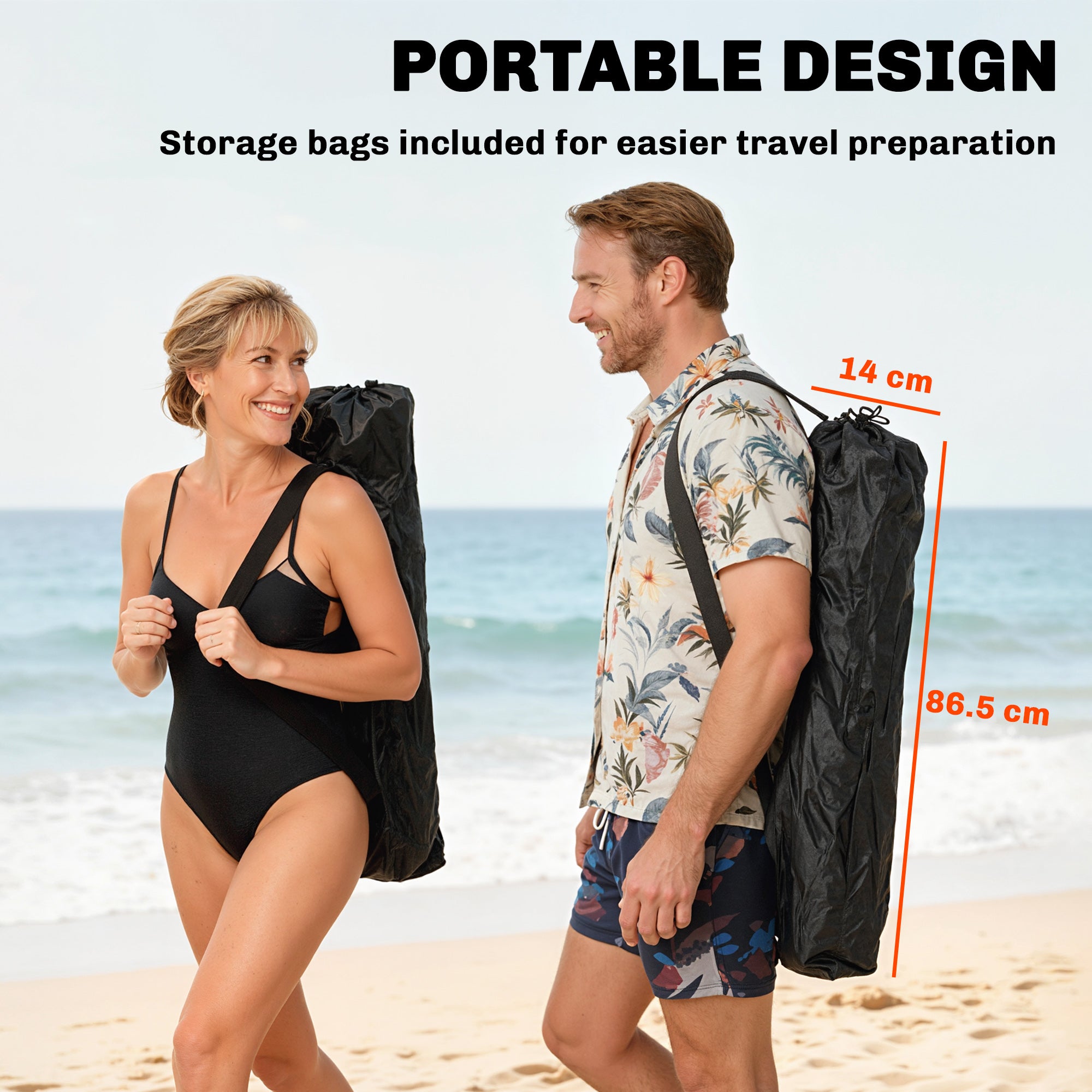 Set of 2 Reclining Folding Camping Chair w/ Detachable Footrest, Storage Bag, Cup Holder & Headrest, Lightweight Portable Camp Chair for Beach, Picnic, Grey and Black