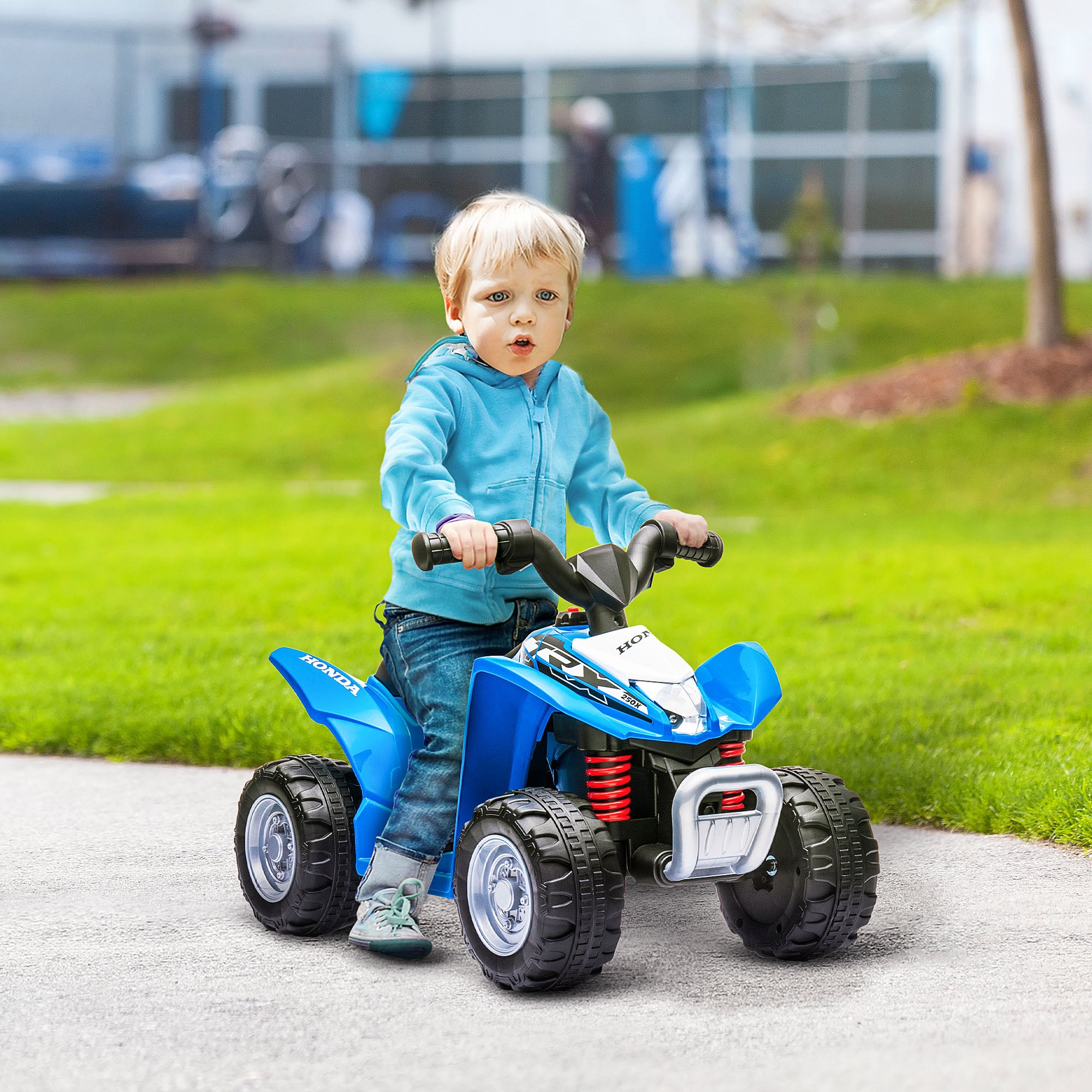 Honda Licensed Kids Electric Quad Bike, 6V ATV Ride On for Ages 1.5-3 Years, Blue