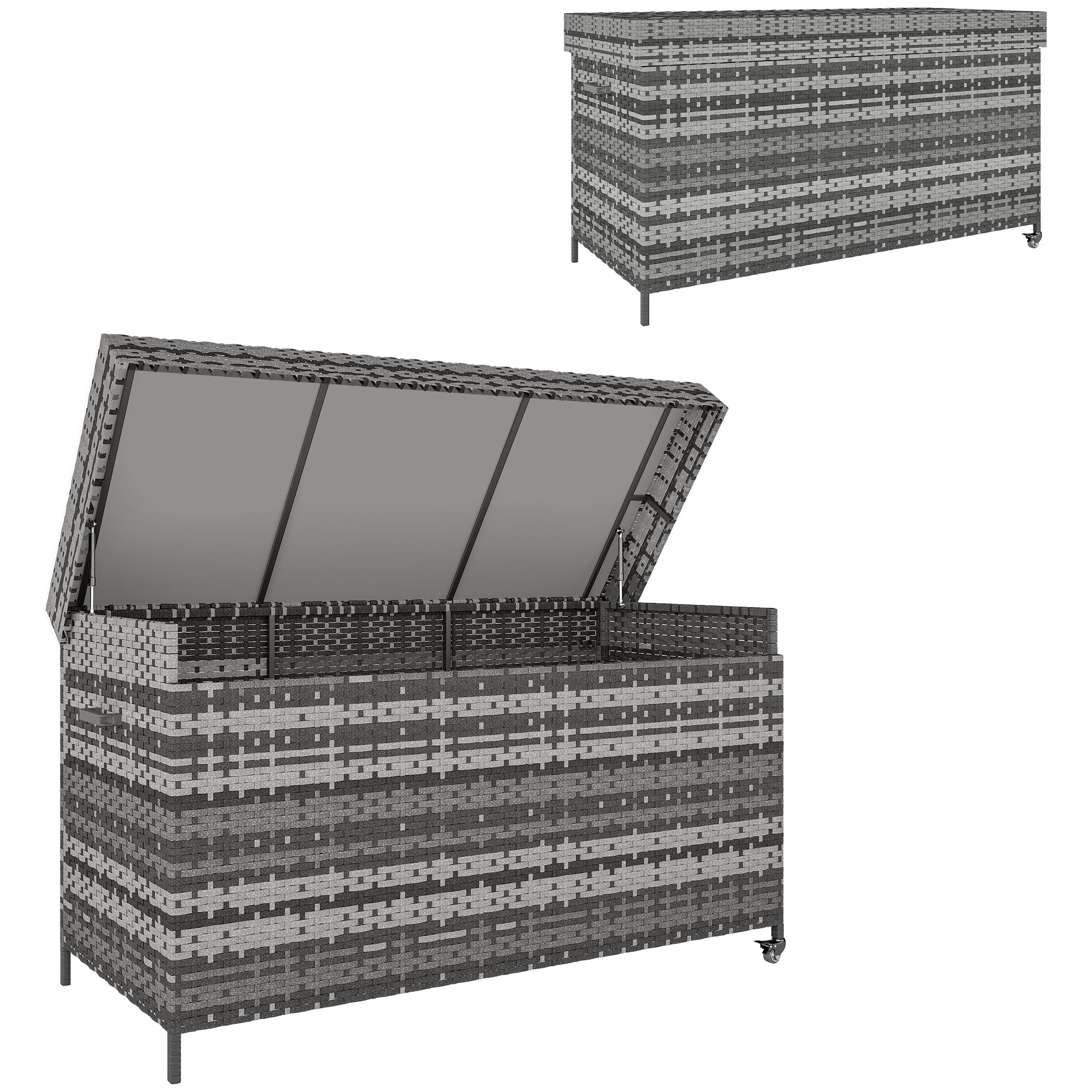 627 L Rattan Storage Box - Dark Grey