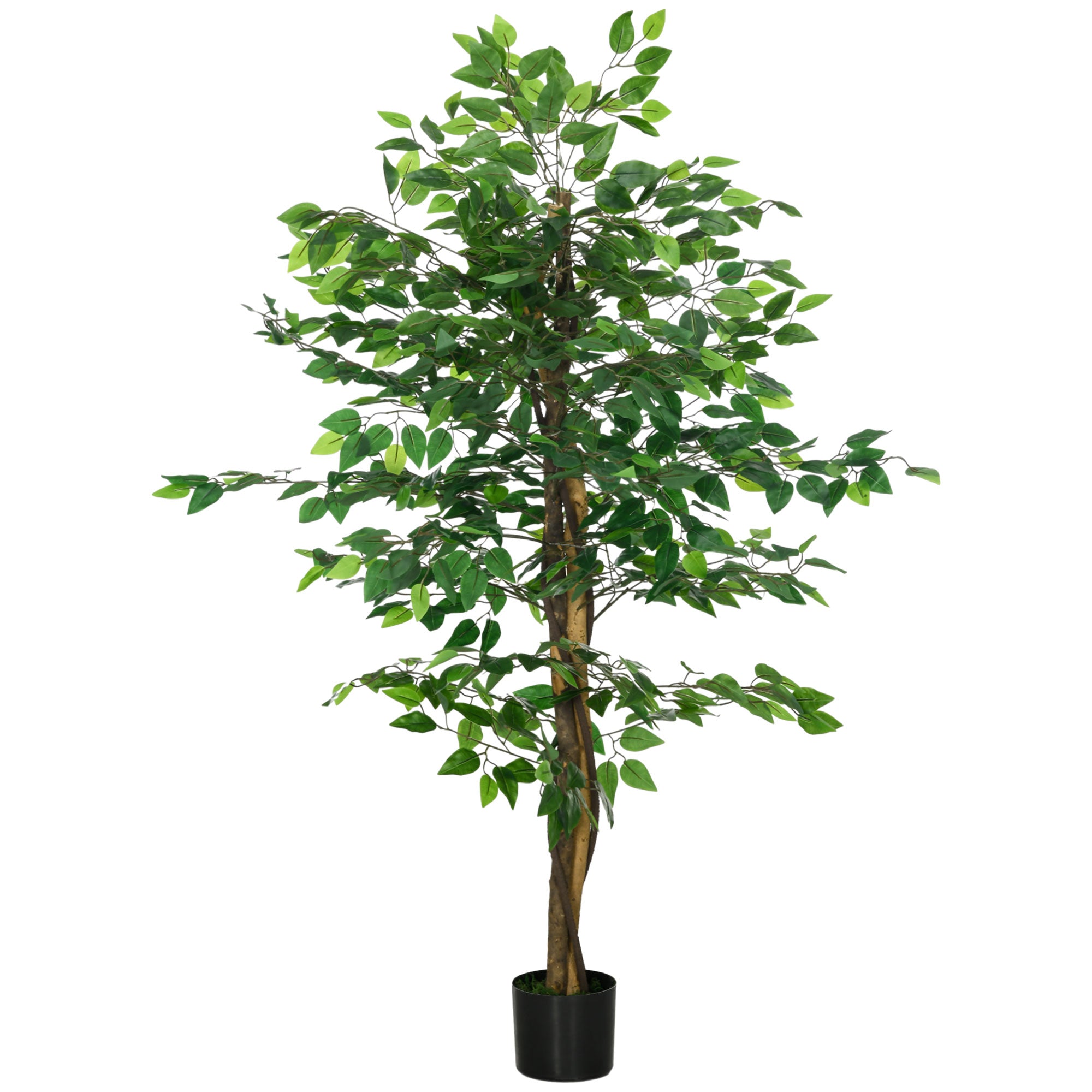 150cm Artificial Tree, Indoor Outdoor Fake Ficus with Pot for Home Office Living Room Decor