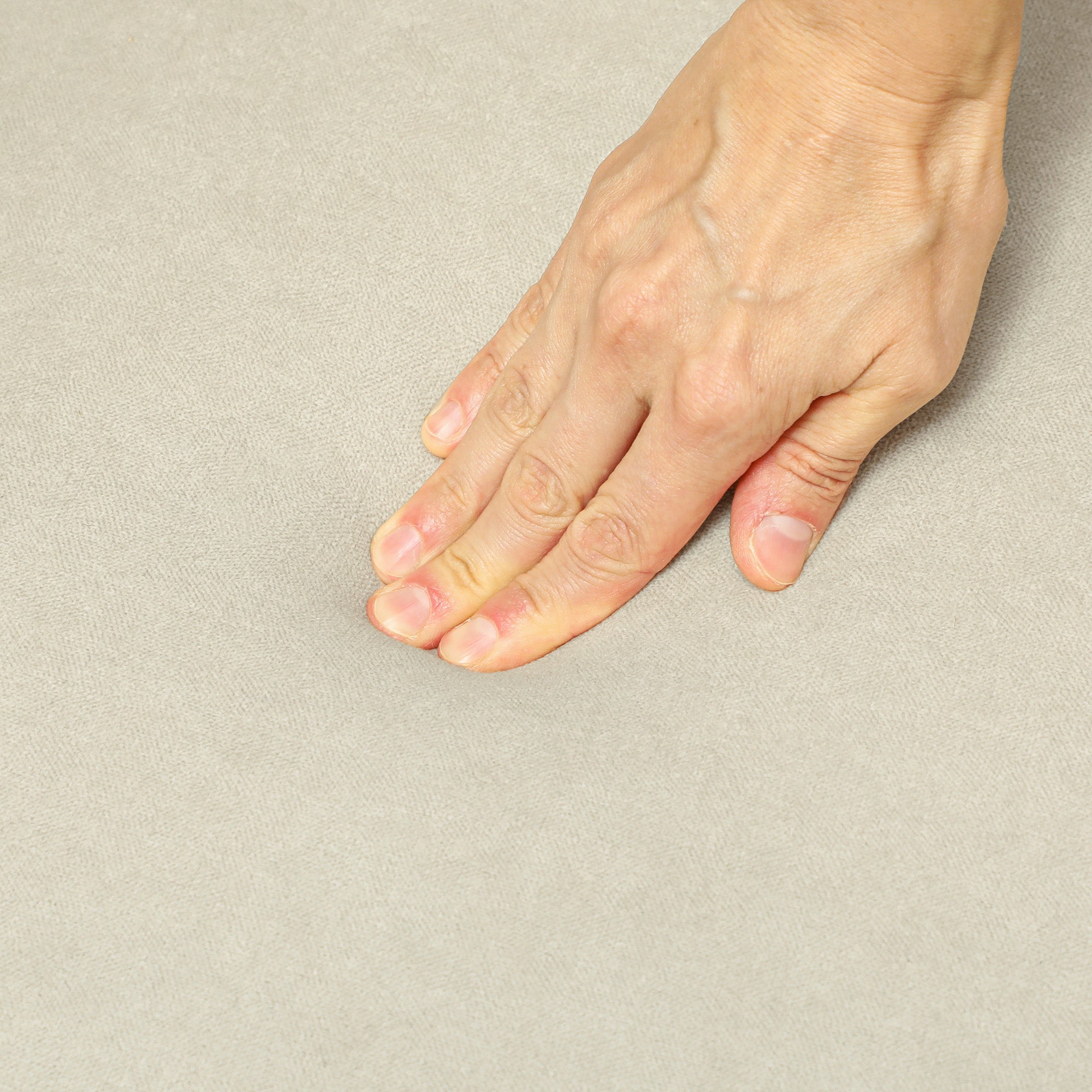 Two-Seater Velvet-Feel Mid Century Sofa - Cream/Blue