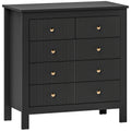 Elegant 5-Drawer Chest with Gold Handles - Black