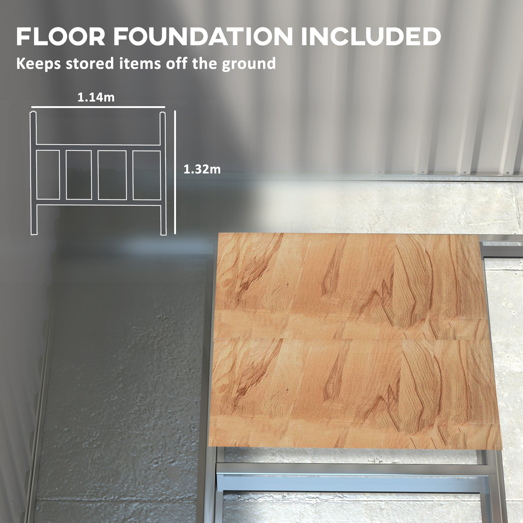 7 x 5ft Galvanised Metal Shed with Sliding Door and Ventilation - Green