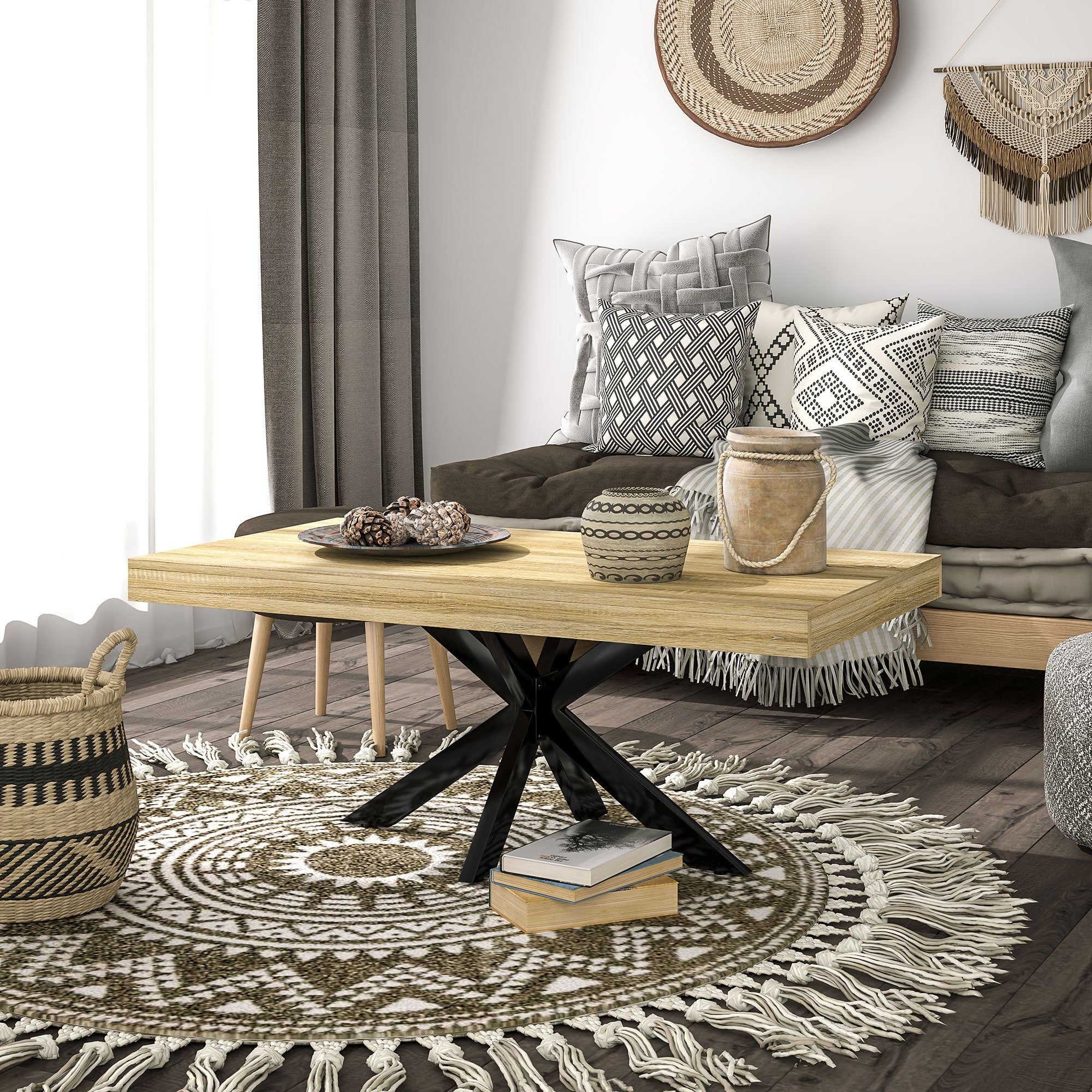 Bold Rustic Block Coffee Table - Wood-Effect