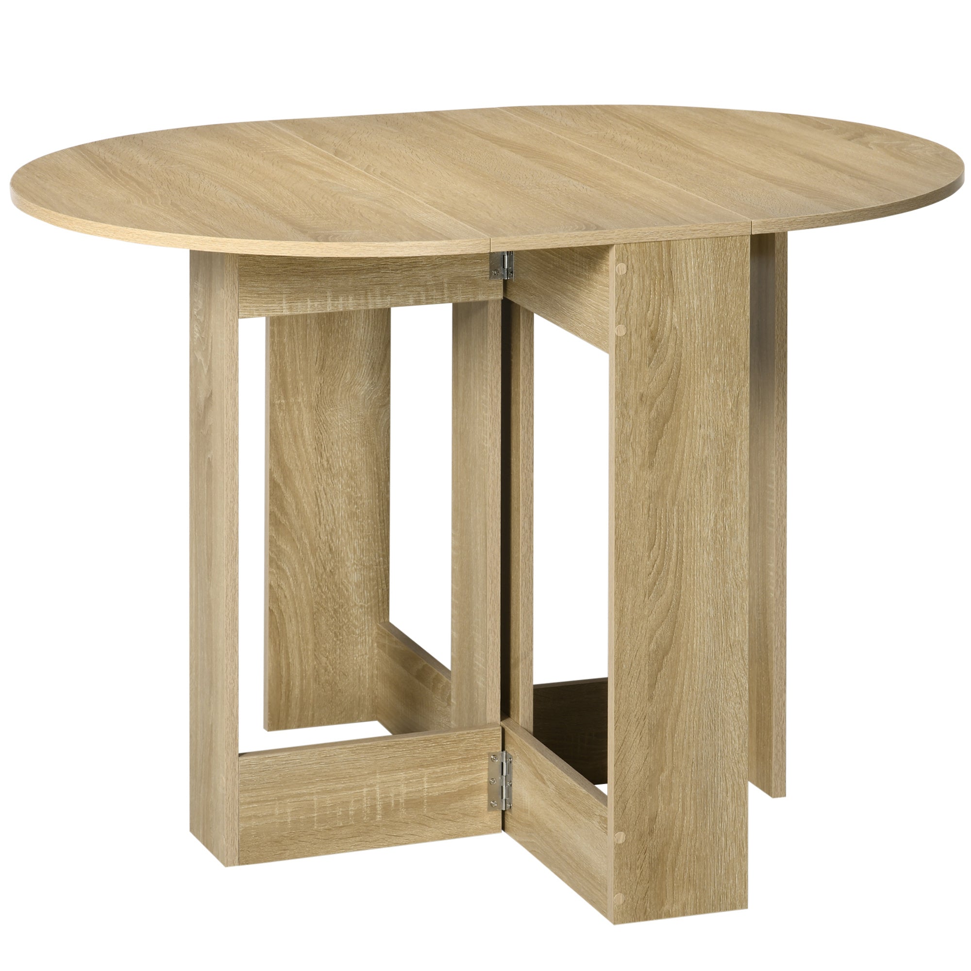 Space-saving Drop Leaf Table, Folding Dining Table for Small Space, Kitchen, Dining Room, Oak