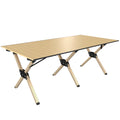 4ft Folding Camping Table, Waterproof Picnic Table with Roll Up Top and Metal Frame, Dark Brown