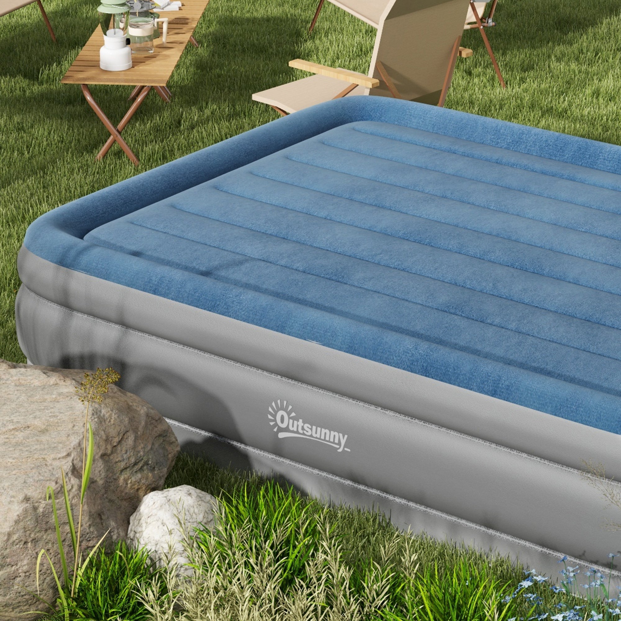 King Size Inflatable Mattress with Built-In Electric Pump - Comfortable and Durable
