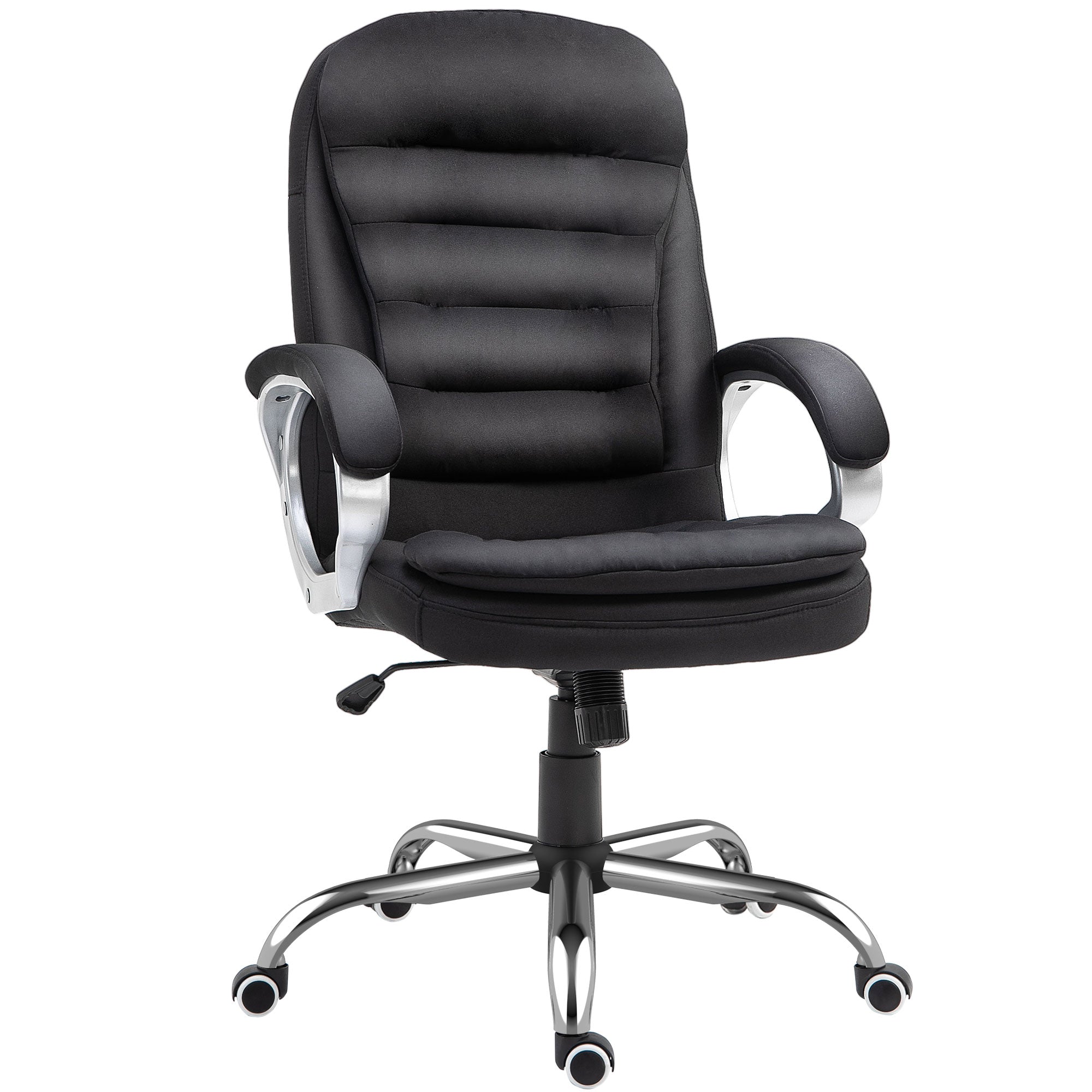 Ergonomic Office Chair Task Chair for Home with Arm, Swivel Wheels, Linen Fabric, Black