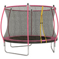 10ft Outdoor Trampoline with Enclosure Net, Spring Cover, Pink