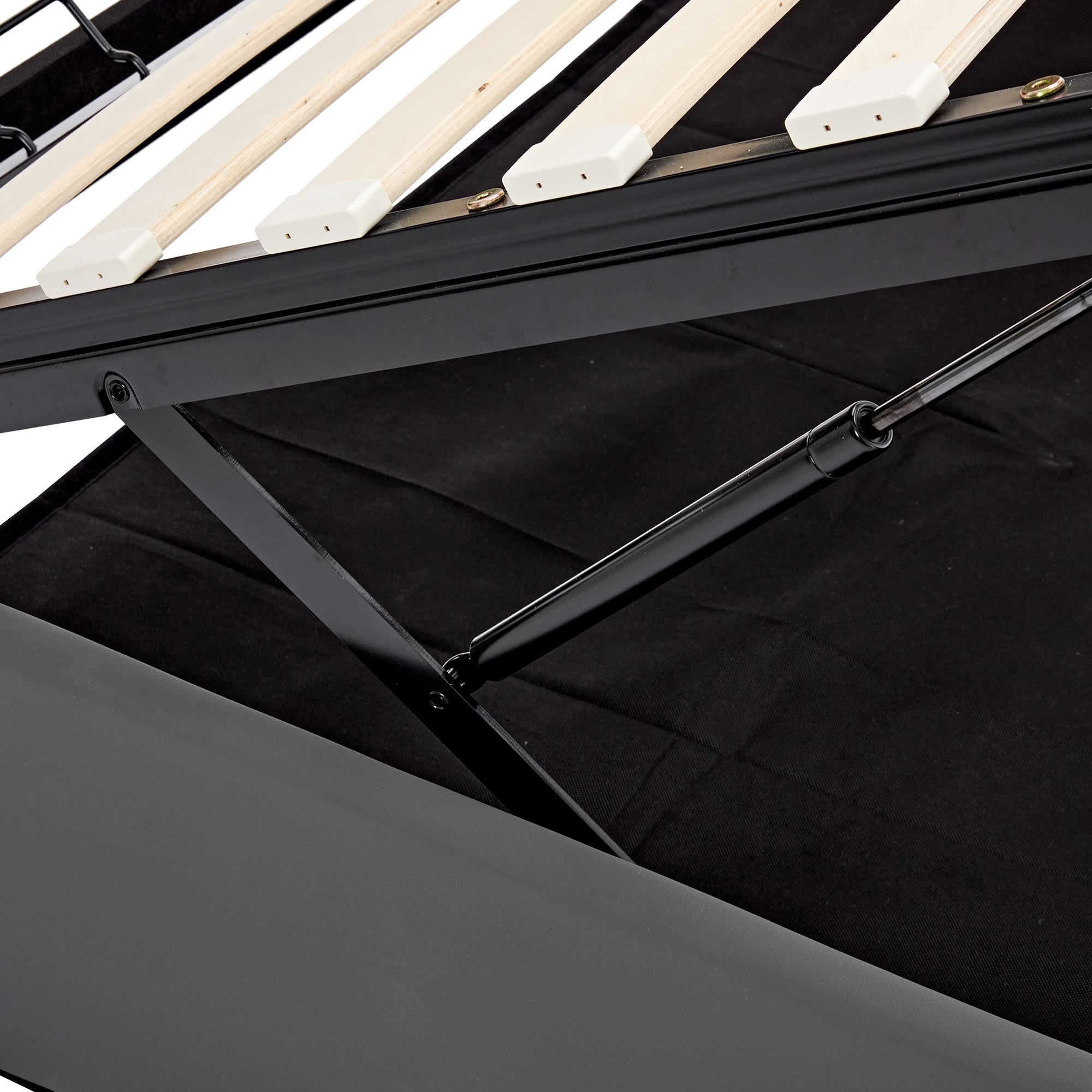 Upholstered Double Bed with USB Charging & LED Lighting - Gray