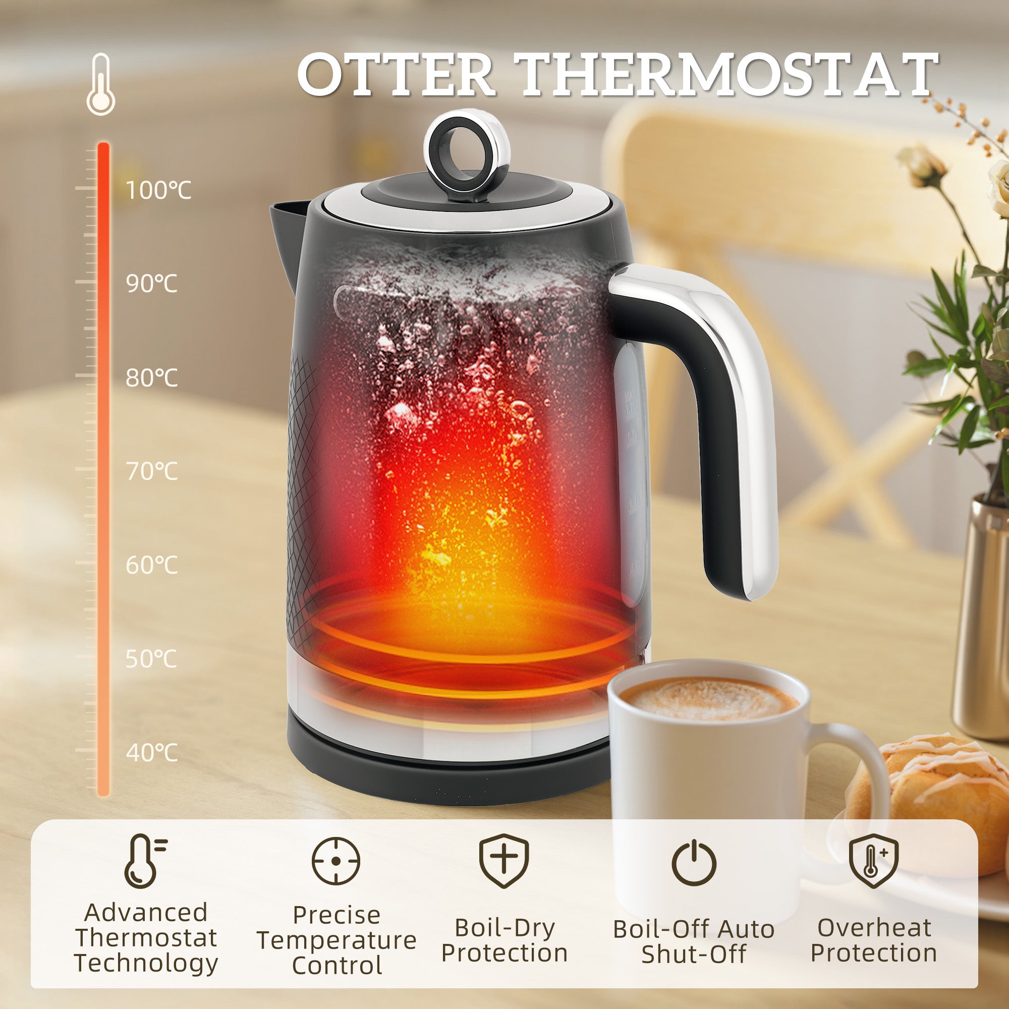 Sleek Textured Kettle and Toaster Set - Black