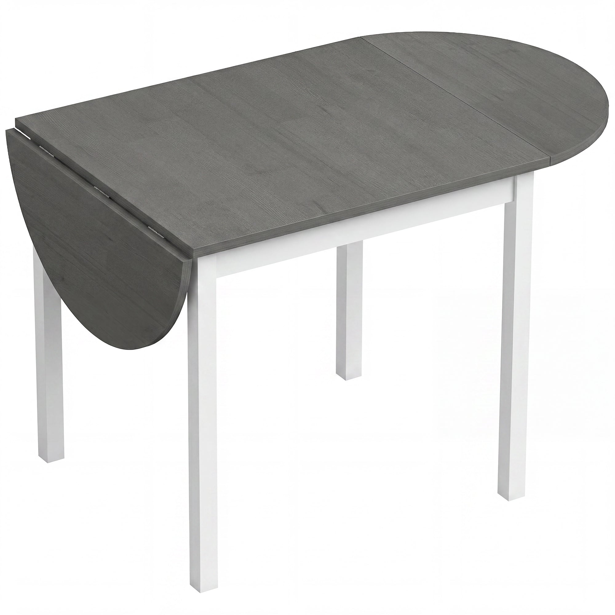 4-6 Person Wooden Drop-Leaf Table - Grey