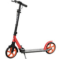 One-click Folding Kick Scooter for 14+ w/ Adjustable Handlebar, Push Scooter with Kickstand, Dual Brake System, Red