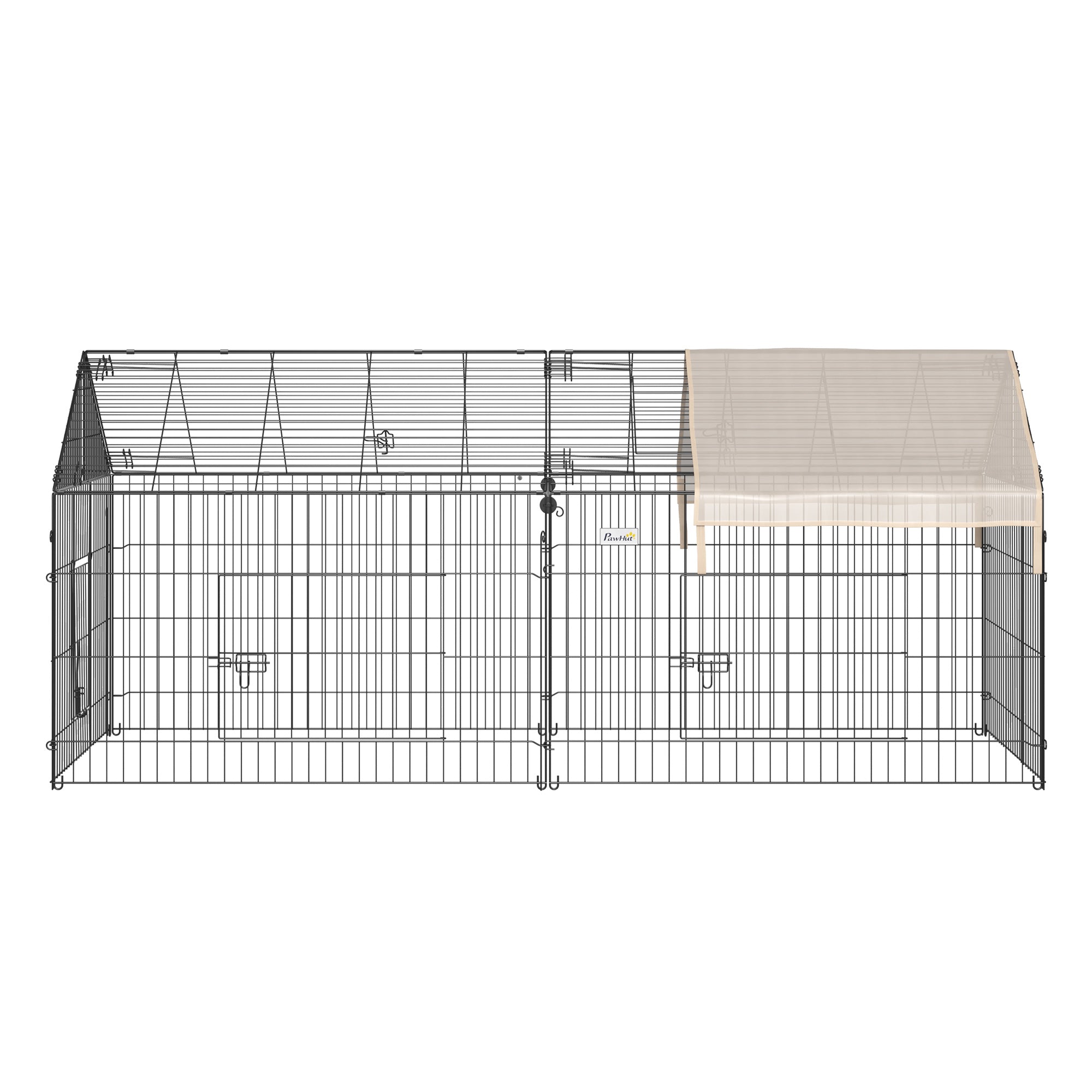 Metal Rabbit Run Playpen, Guinea Pig Cage, 220 x 103 x 103 cm, Beige
