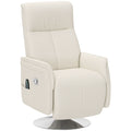 10-Point Massage Recliner Armchair with Footrest and Remote Control - Cream