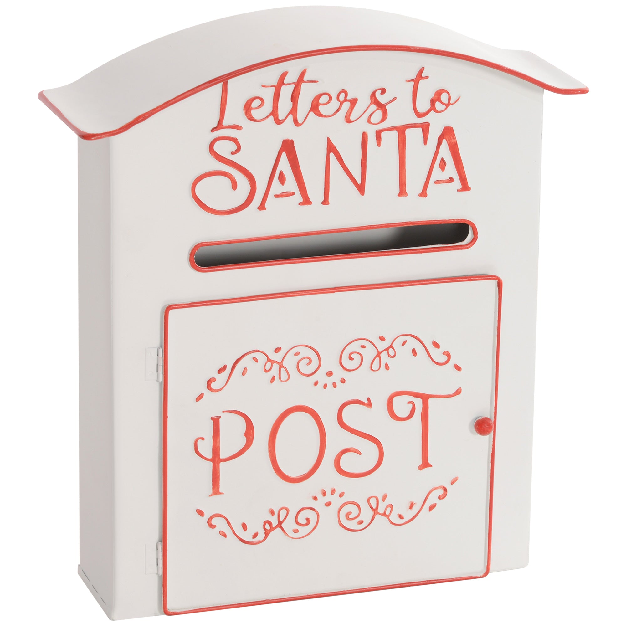 Christmas Post Box, Letters to Santa Mailbox, Wall Mounted Postbox, Christmas Decoration for Indoor and Outdoor, White