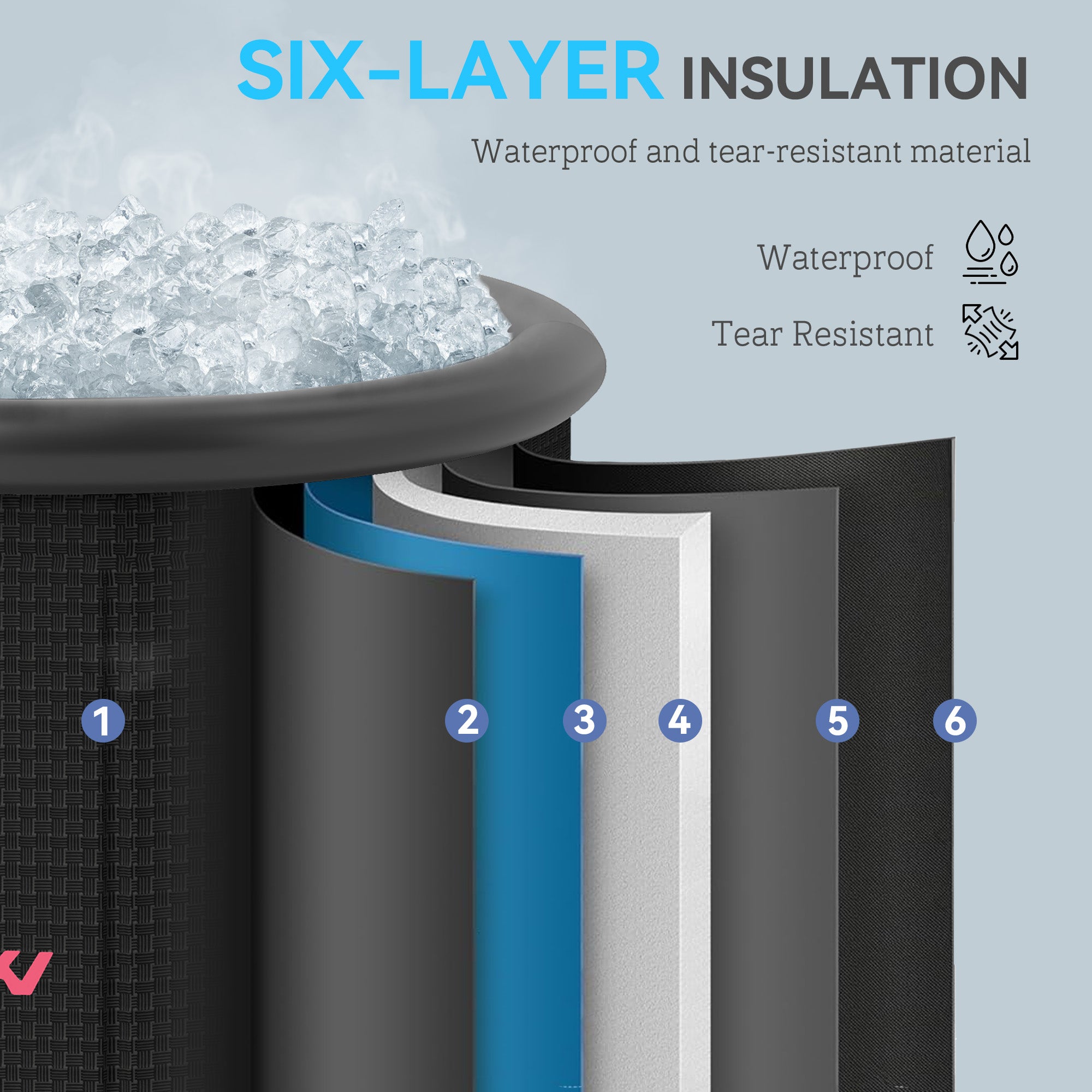 Ice Bath Tub Outdoor, 300L Portable Cold Water Therapy Tub, Recovery Cold Plunge Pool with Lid, Cover and Carry Bag for Athletes, Black