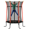 Kids Mini Trampoline with Safety Enclosure Net for Ages 3-10 Years - Red