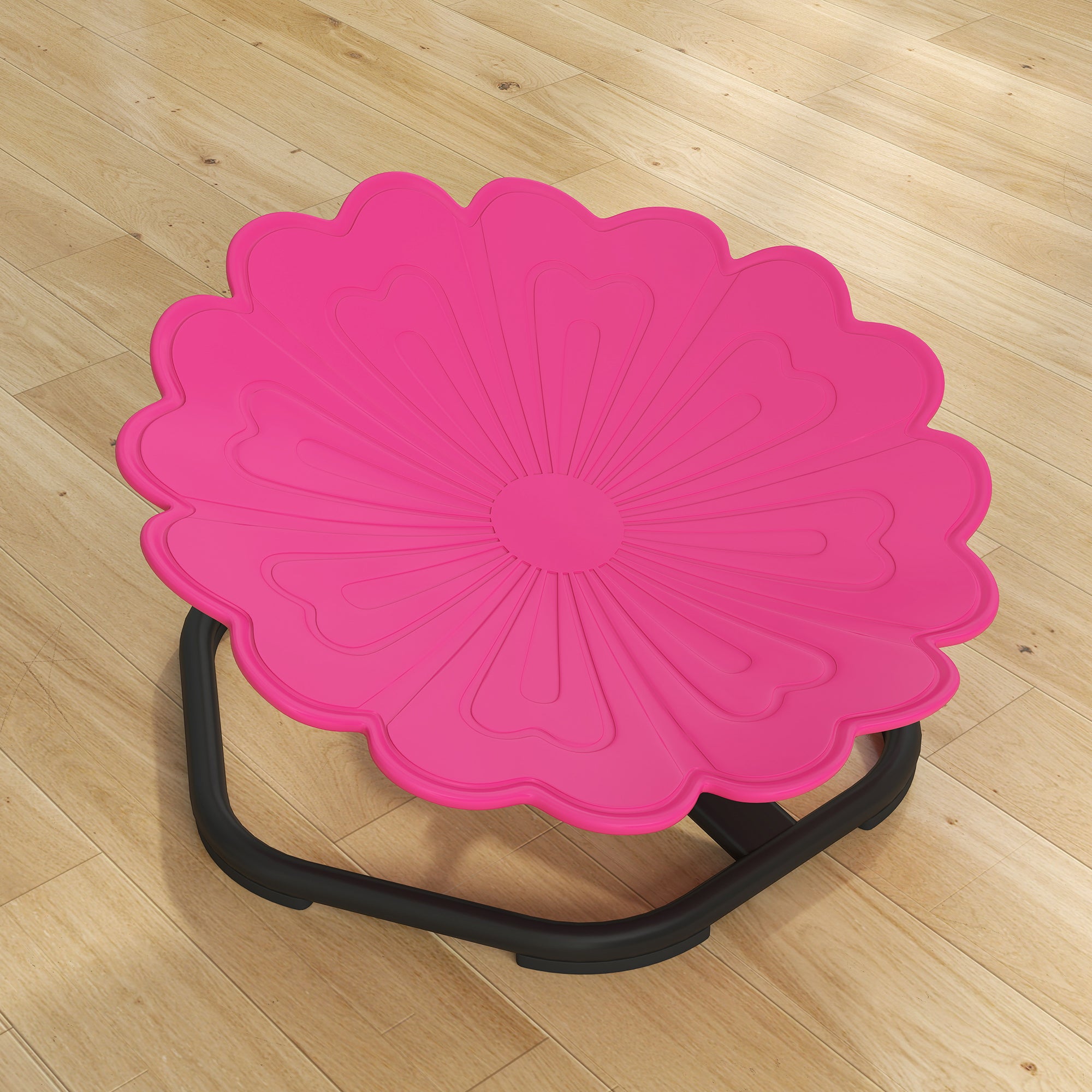 Flower-Shaped Sensory Spinning Chair with Non-Slip Base for Balance/Coordination, Pink