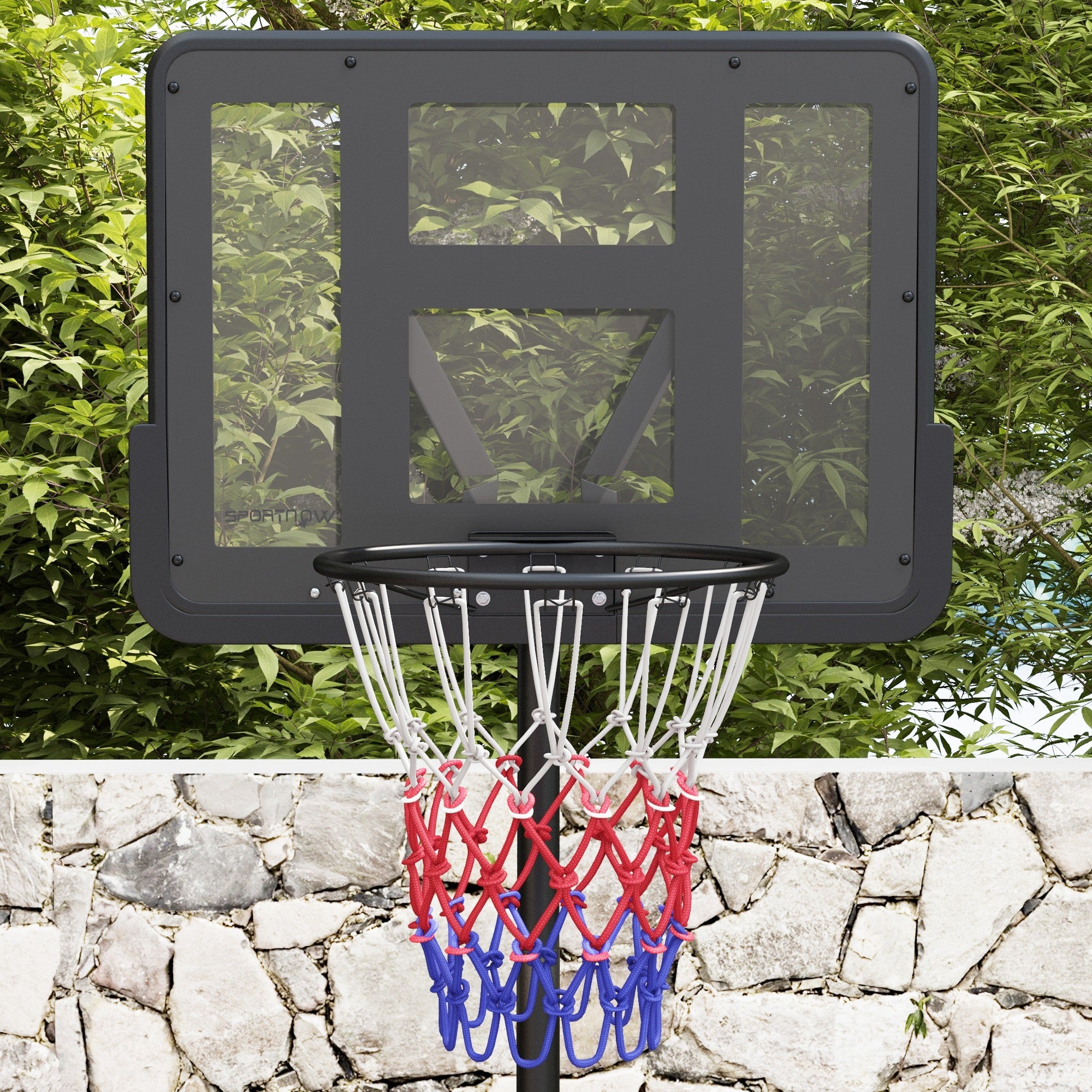 Height Adjustable Basketball System, Freestanding Basketball Hoop and Stand w/ Wheels, 167-228cm