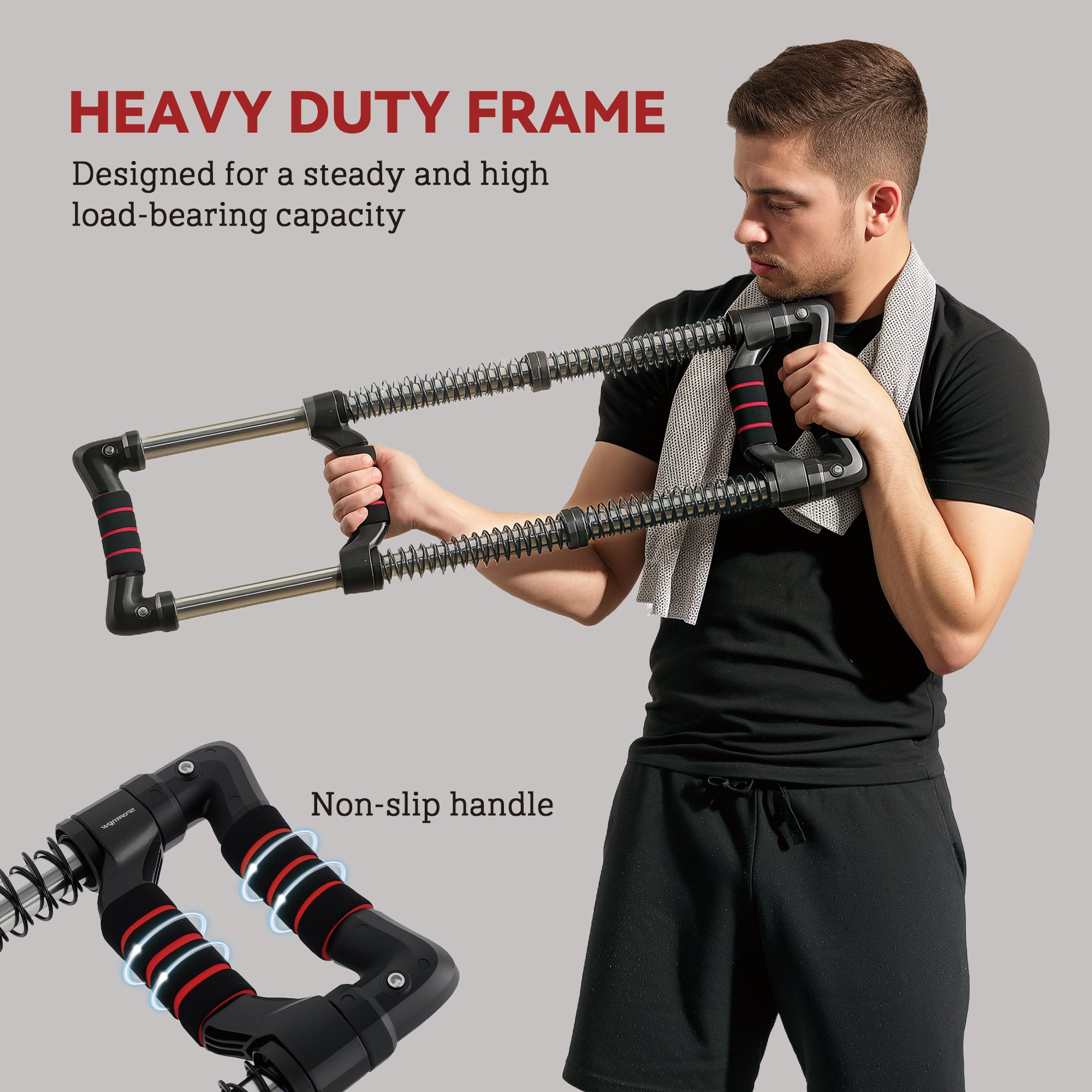 Chest Expander, with 10-50kg Adjustable Resistance, for Home Gym, Office, Travel Workout