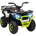 12V Kids Electric Ride-On ATV with Spring Suspension, Storage Basket, Forward & Backward - Green