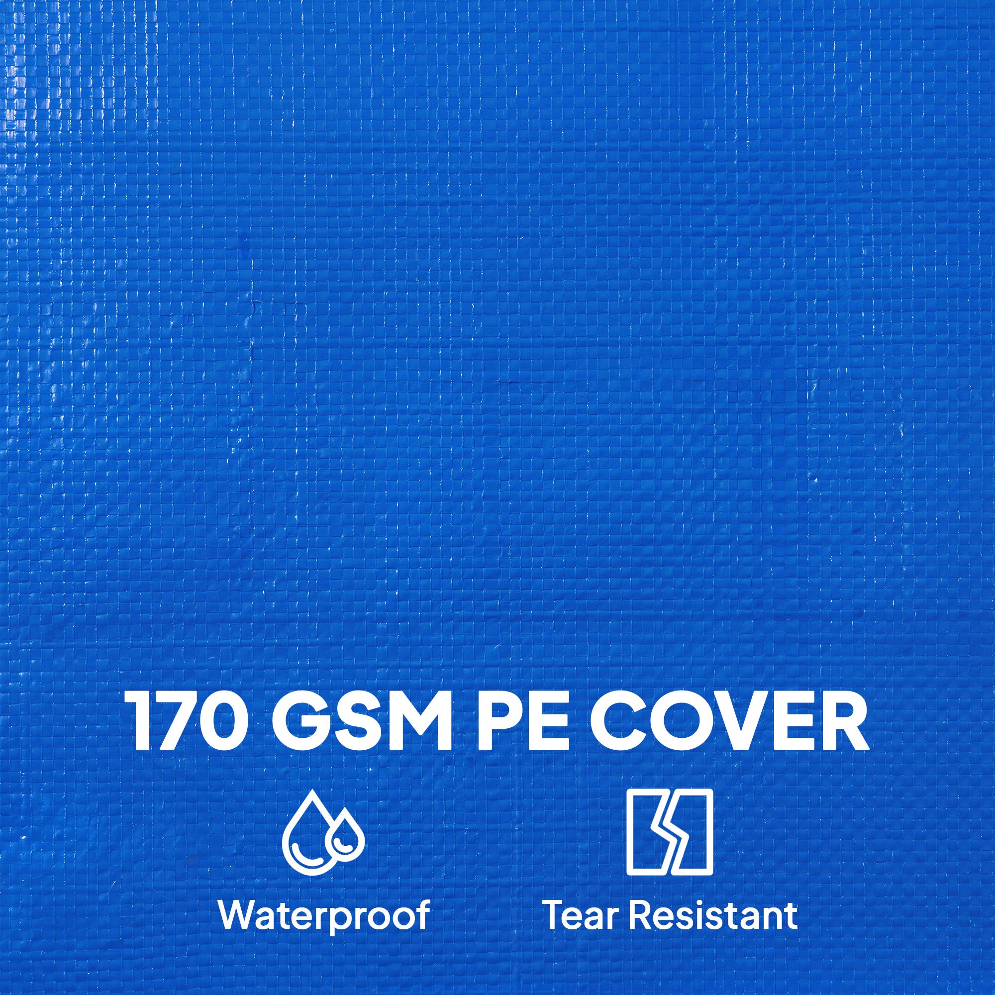 Round Pool Cover, 10 ft Waterproof Swimming Pool Cover with Secure Rope, Tightener for Above Ground Pools, Blue