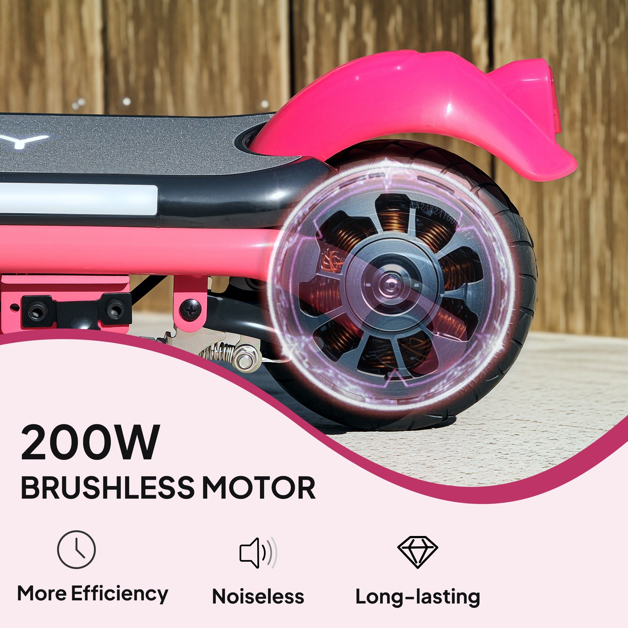Electric Scooter for Kids Ages 6-14, with Dual Brakes, Flash Wheel and Colourful Light, Kids Electric Scooter E Scooter, Up to 12 KM/H & 10 KM, Pink