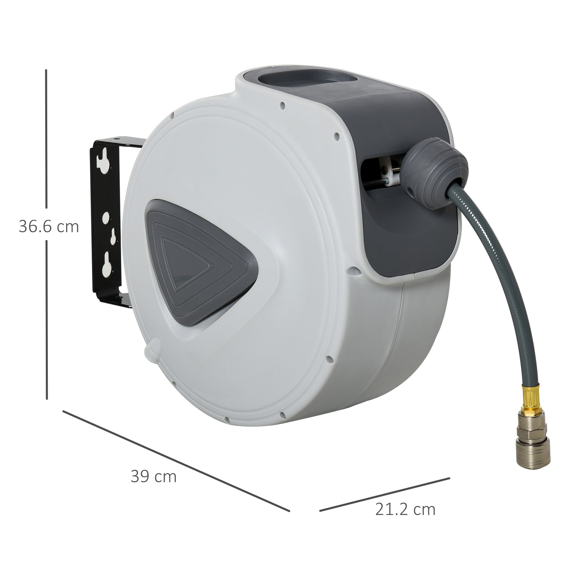 Retractable Air Hose Reel 15m+ 140cm Hose Diameter 3/ 8" 9.5mm, Hose Connector 1/ 4" BSP, Wall Mount Auto Rewind Hose- Reel