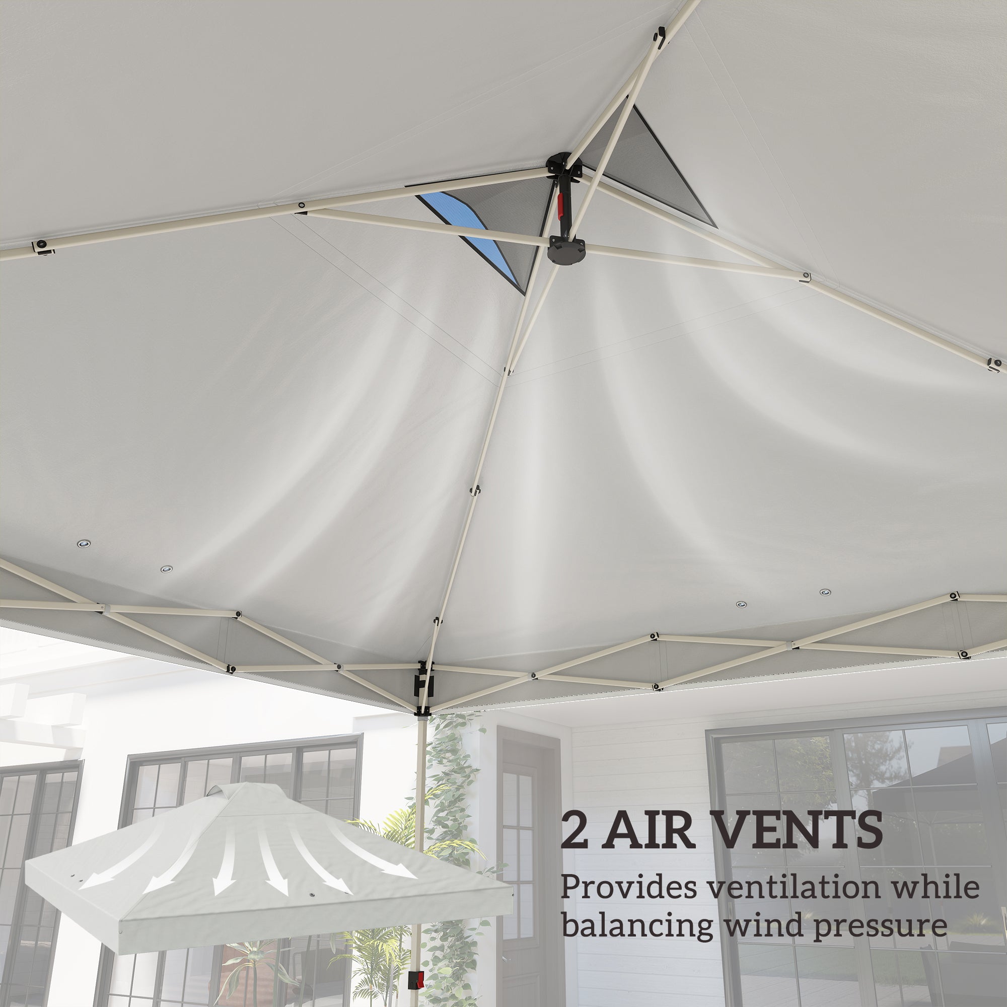 Gazebo Roof Replacement UV50+ Waterproof Pop Up Canopy Cover with 8 Drainage Holes 3 x 3 m White