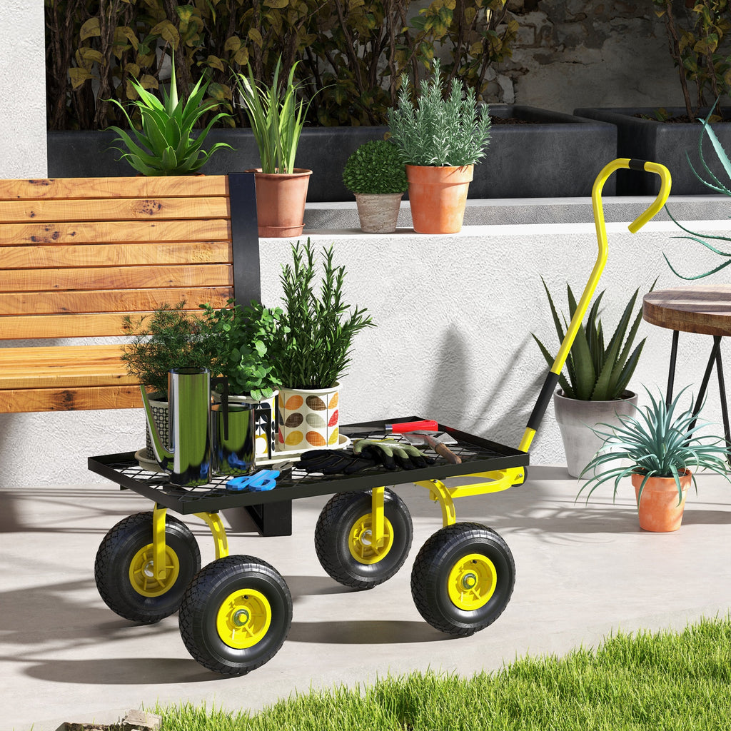 Garden Rack Trolley Heavy Duty Garden Trolley Cart with Metal Frame, 10