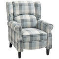160° Reclining Armchair with Footrest Linen Upholstery - Grey