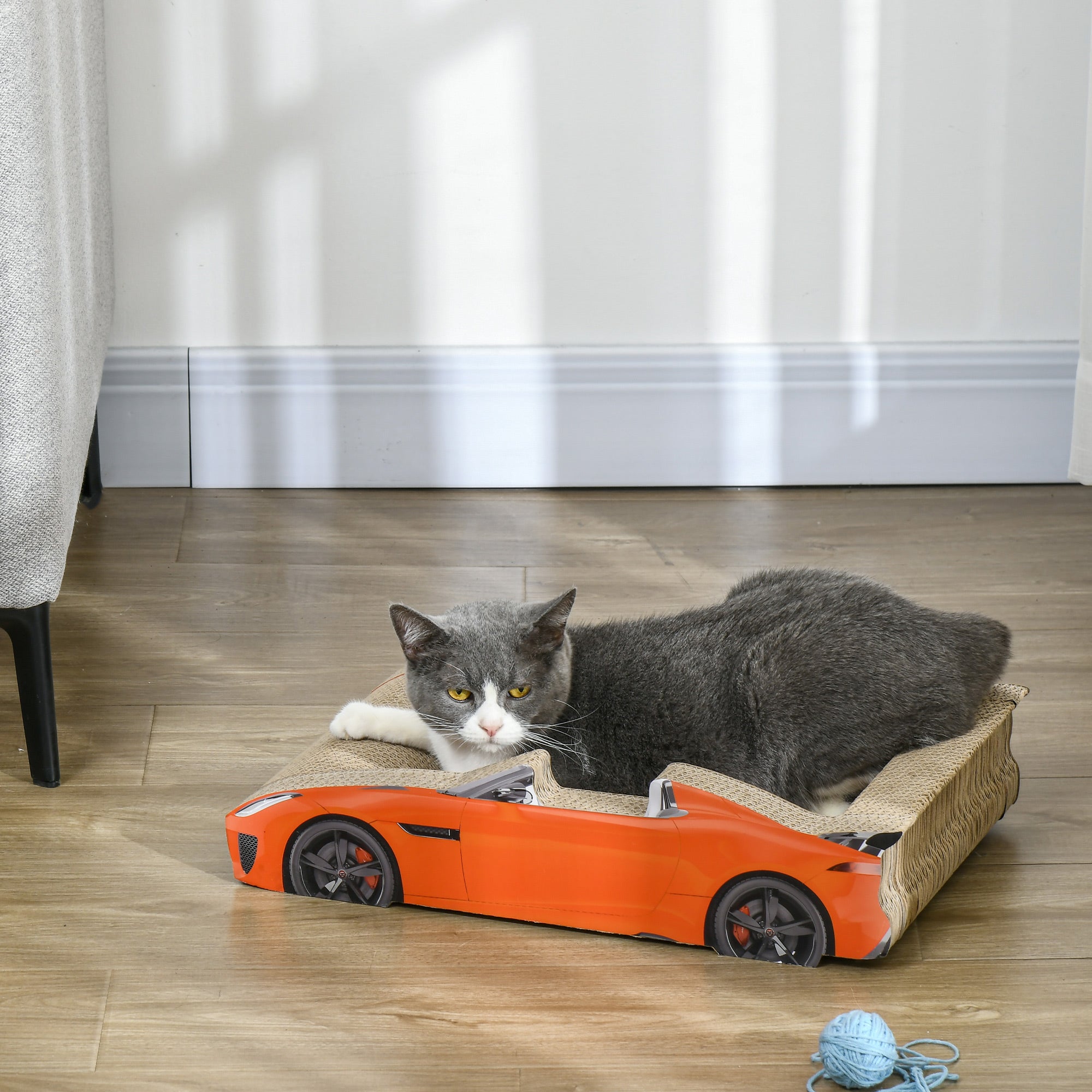 2 in 1 Cat Scratching Board with Catnip, Car-shaped