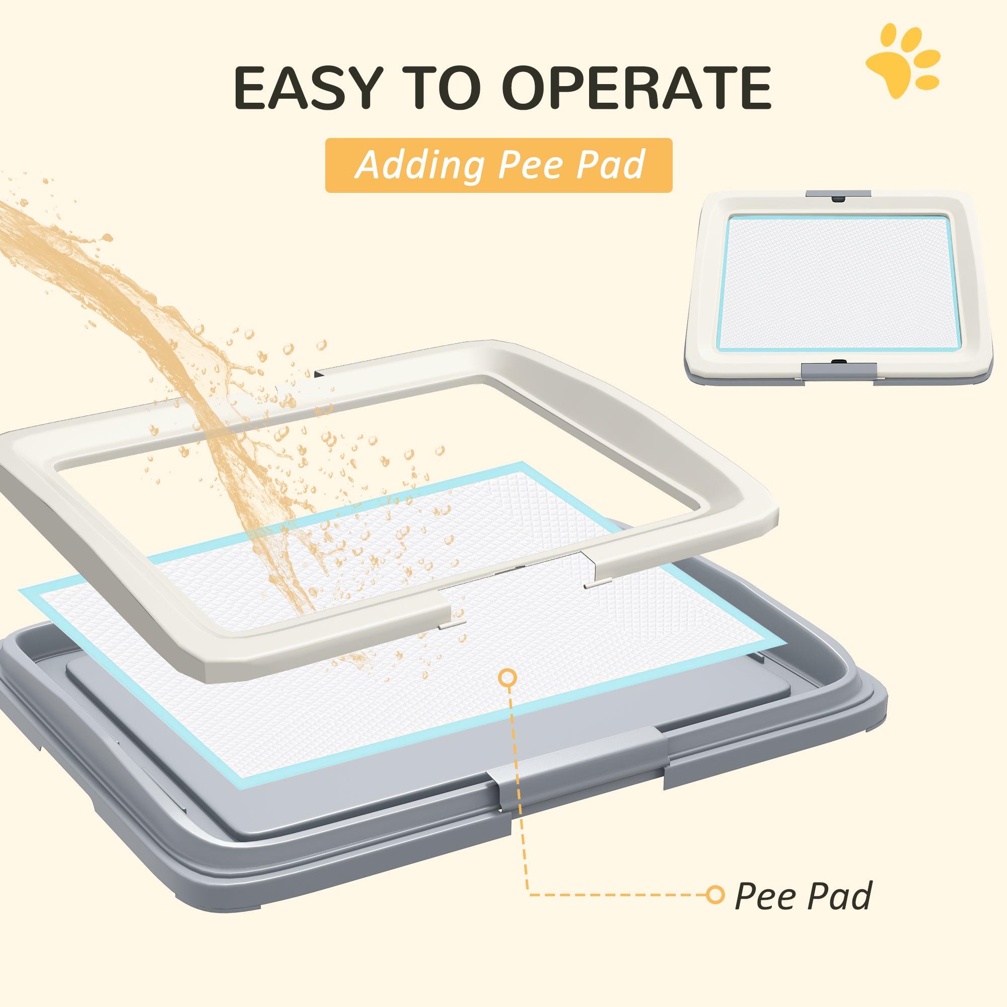 Dog Toilet Tray for Training Dogs, Dog Litter Tray for Indoor, Outdoor, 63 x 49 x 6cm