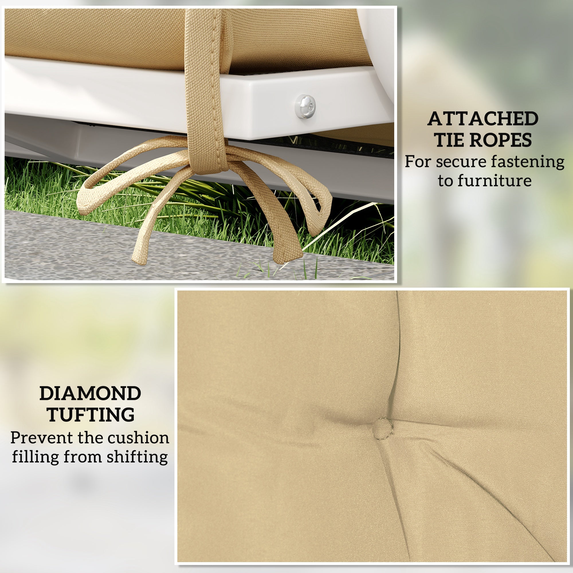 Two-Seater Bench Cushion - Khaki