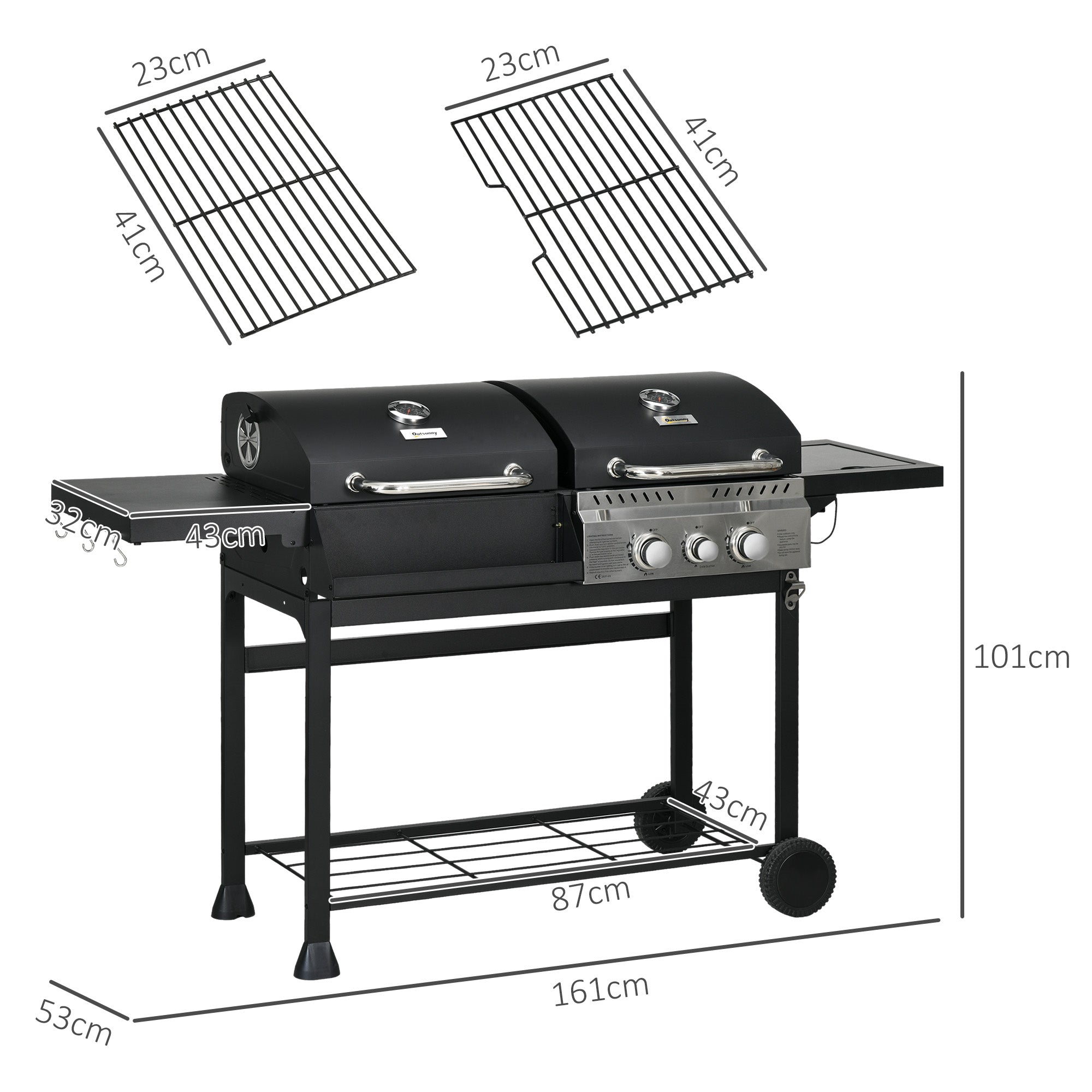 Dual Fuel BBQ Grill - Black