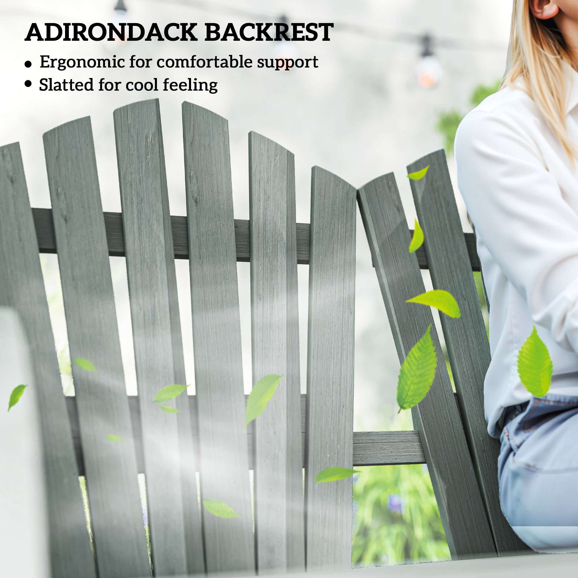 Fir Wood Love Seats with Wheel-Shaped Armrests, Large Load-Bearing Chair, Grey