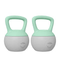 2 x 10kg Soft Kettlebell Set with Non-Slip Handle for Home Gym Strength Training - Grey and Green