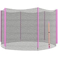 8ft Trampoline Replacement Net with Zipped Entrance & 6 Plastic Pole Covers - Pink