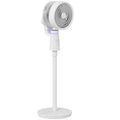 Pedestal Air Circulation Fan with Oscillation and Light Off - White