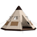 6 Men Tipi Tent with Carry Bag - Khaki