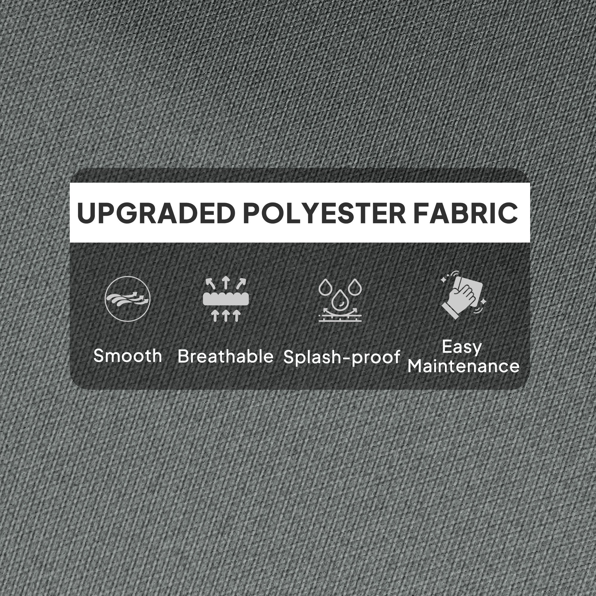 115cm Rocking Chair Cushion Set with Padded 10cm Thick Seat - Light Grey