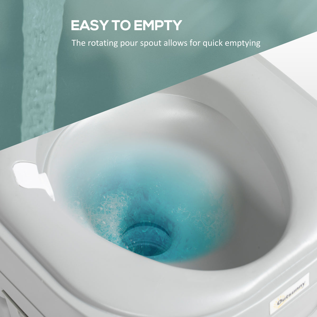 Portable Camping Toilet for Adults with Anti-Leak Design and 12L Fresh Water Tank - Grey